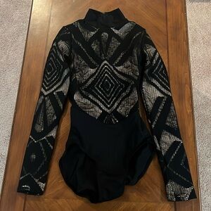 Balera contemporary/jazz costume. Black and gold. Small adult